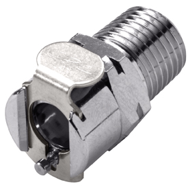 MCD1004BSPT - CPC Metall Kupplung 1/4" BSPT Außengewinde, mit Absperrventil, Buna-N Dichtung