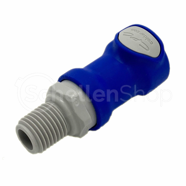 NS4D10004MBLU | CPC-Kupplung mit 1/4" NPT Gewinde und Absperrventil | blaue Farbcodierung