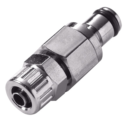 MC2004 - Stecker 6,4 mm AD / 4,3 mm ID Klemmringverschraubung, ohne Absperrventil, Buna-N Dichtung