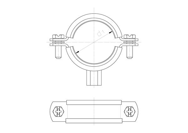 Schraubrohrschelle technische Zeichnung