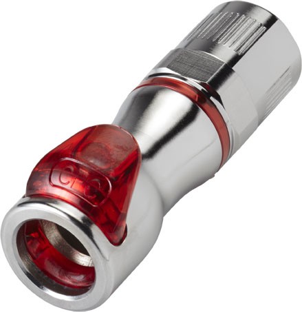 LQ4D13006RED - Schnellverschlusskupplung mit 6,4 mm ID und 9,5 mm AD Klemmringverschraubung, mit Absperrventil, EPDM, Rot