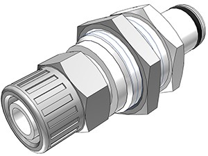 PLC400M10 - CPC Stecker 10,0 mm AD / 8,0 mm ID Klemmringverschraubung, ohne Absperrventil, Buna-N