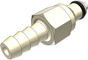 PMCD220412 - Stecker 6,4 mm Schlauchanschluss, mit Absperrventil, EPDM-Dichtung