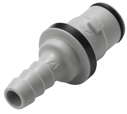 NS2D220412 - Non-Spill Schnellverschlusskupplung Stecker für 6,4 mm Schlauchanschluss mit Absperrventil