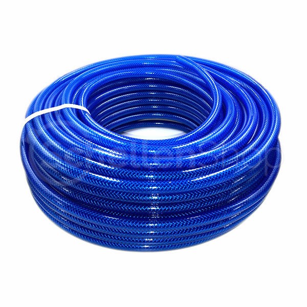 PVC-Schlauch mit Gewebeeinlage, blau transparent