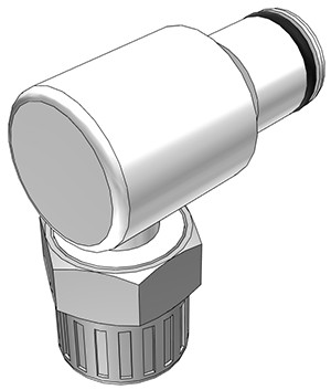 PLC21006 - CPC Winkelstecker 9,5 mm AD / 6,4 mm ID Klemmringverschraubung, ohne Absperrventil, Buna-N Dichtung