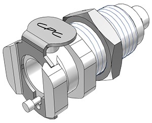 PMCD1601 - CPC Kupplung 1,6 mm Schlauchanschluss, Plattenmontage, mit Absperrventil, Buna-N Dichtung