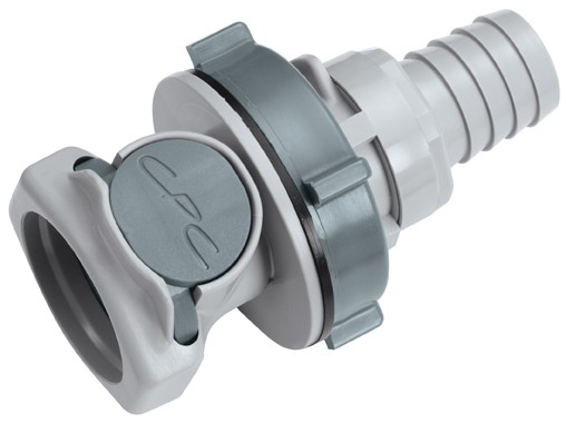 HFC161012 - Wasser Schnellkupplung mit 15,9 mm Schlauchanschluss zur Plattenmontage, ohne Absperrventil