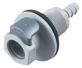 EFCD16412 - Schnellverschlusskupplung 6,4 mm Schlauchanschluss, mit Absperrventil, Plattenmontage, EPDM-Dichtung