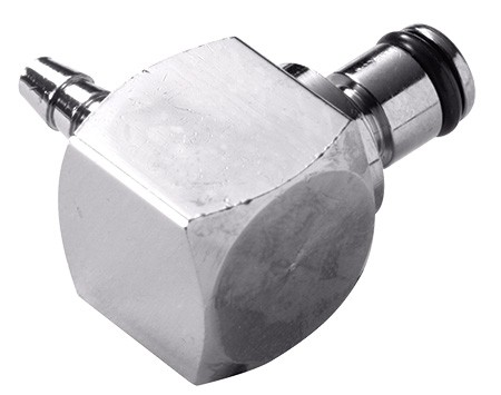 MCD2302 - Metall CPC Winkelstecker 3,2 mm Schlauchanschluss, mit Absperrventil, Buna-N Dichtung